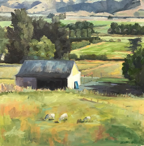 First  View from Silver Peaks Lodge, East Taieri, Otago, NZ by Jinx Constine