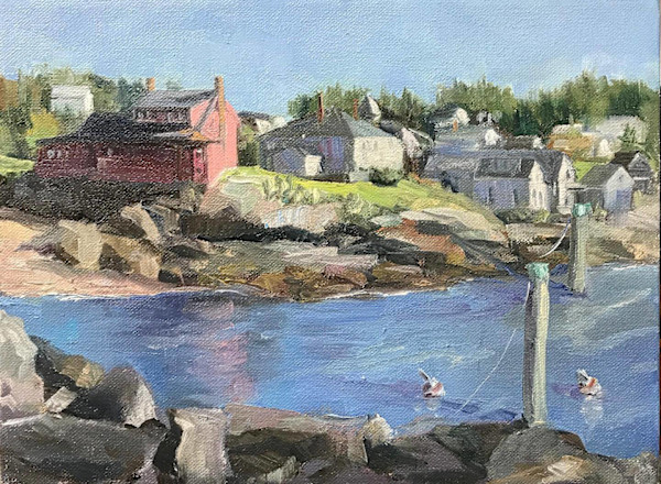 Pink House in Monhegan by Jinx Constine
