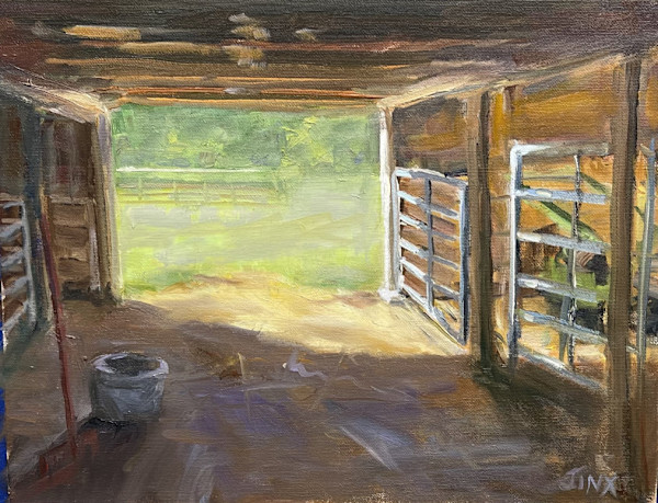the Beauty of Sunshine, 10.5x1 oil by Jinx Constine