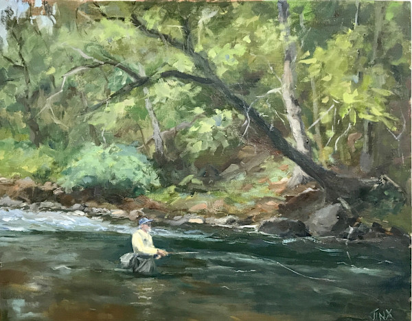 Fly Fishing on the Cowpasture River by Jinx Constine