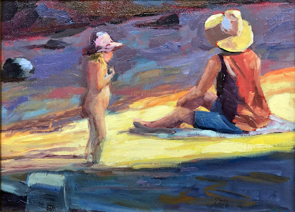 Mother and Child on Beach, Rockland, ME by Jinx Constine