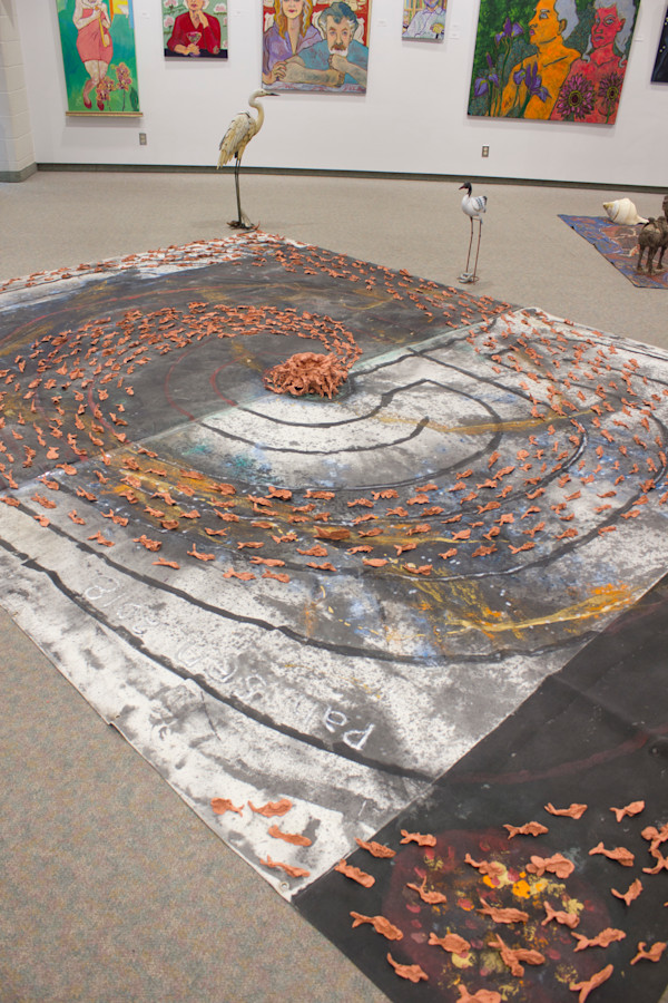1000 Clay Fish on Labyrinth by Jenny Chen