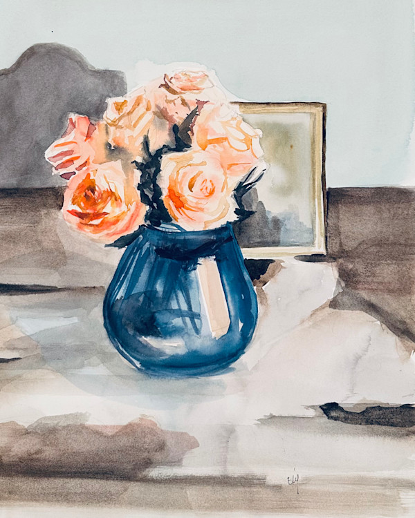 Roses in a Vase by Elif Ozkaya
