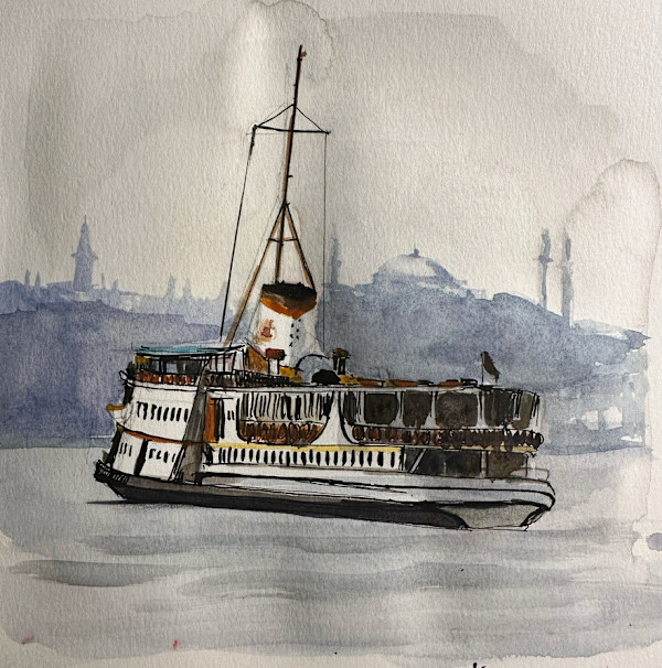 Istanbul Ferry (Karsiya mi Gecsek?) by Elif Ozkaya