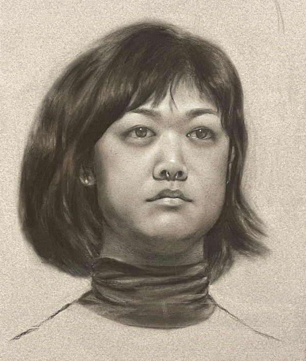 Charcoal Portrait by Jia Liu