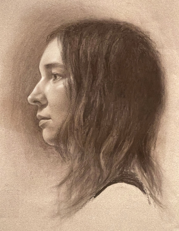 Charcoal Portrait Drawing of Tricia by Jia Liu