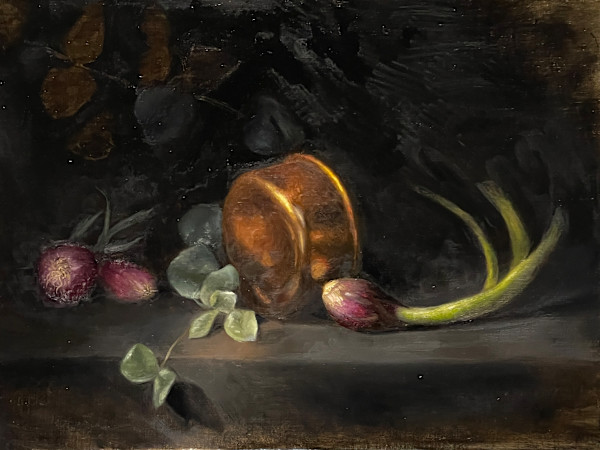 Brass Pot and Green Onion by Jia Liu