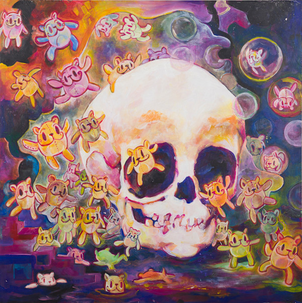 Baby Skull with Teddy Bears by Isis A//fourtoeight