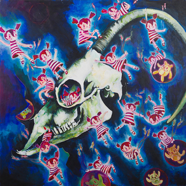Billy Goat Skull with Dolls and Teddy Bears by Isis A//fourtoeight, Image 1.