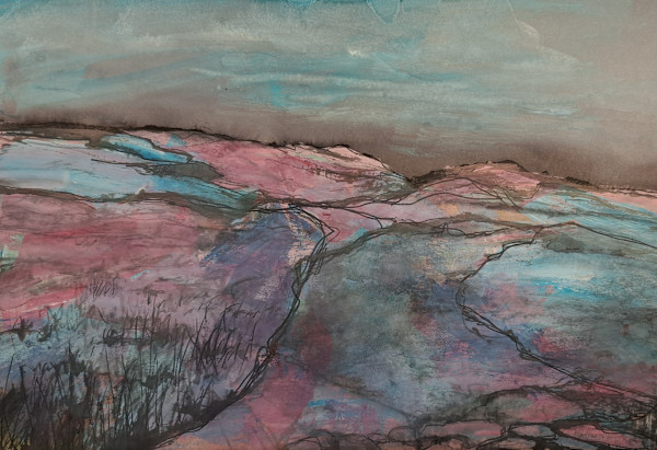 Pink and Blue Landscape by Marlena Wyman, Image 1.