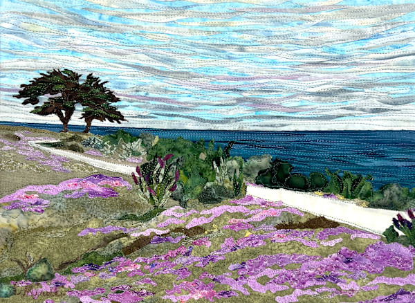 Pacific Grove's Purple Magic Carpet by Cynthia Minoli Textile Fine Art