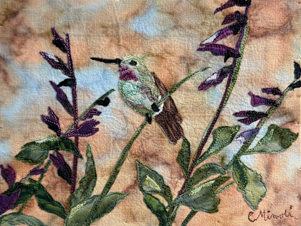 Hummingbird with Salvia by Cynthia Minoli, Image 1.