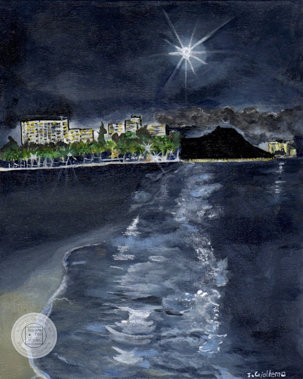 Moonlit Waikiki by Jennifer Gjaltema
