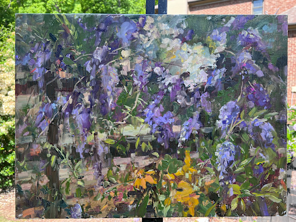 Wisteria on Fence by Stephanie Amato
