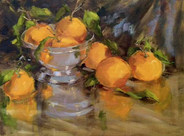 Mandarin's with Silver Bowl by Stephanie Amato