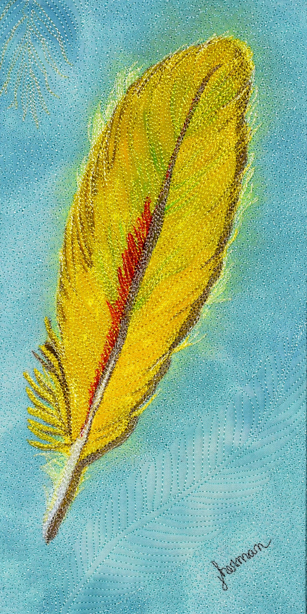 Yellow Parrot Feather by Janet Herman