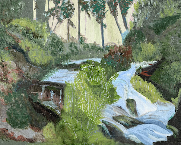 Woodland Waterfall Reproduction 1 of 5 by Janet Herman