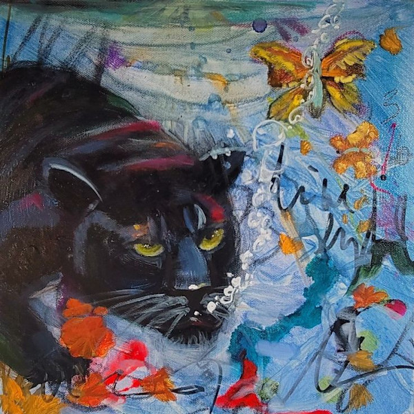 Underwater Black Panther by Kim Denice Clark