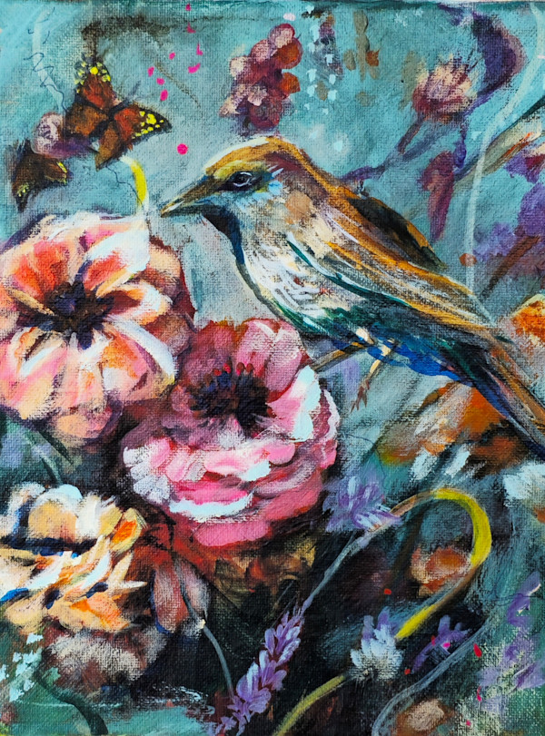 Bird & Florals by Kim Denice Clark, International Fine Artist