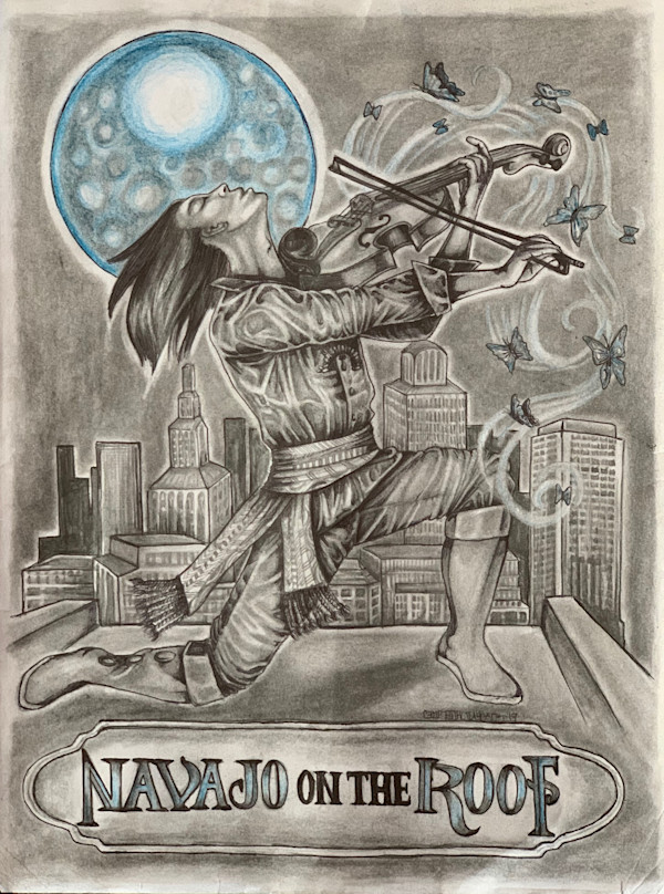Navajo on the Roof by Cedar Annenkovna