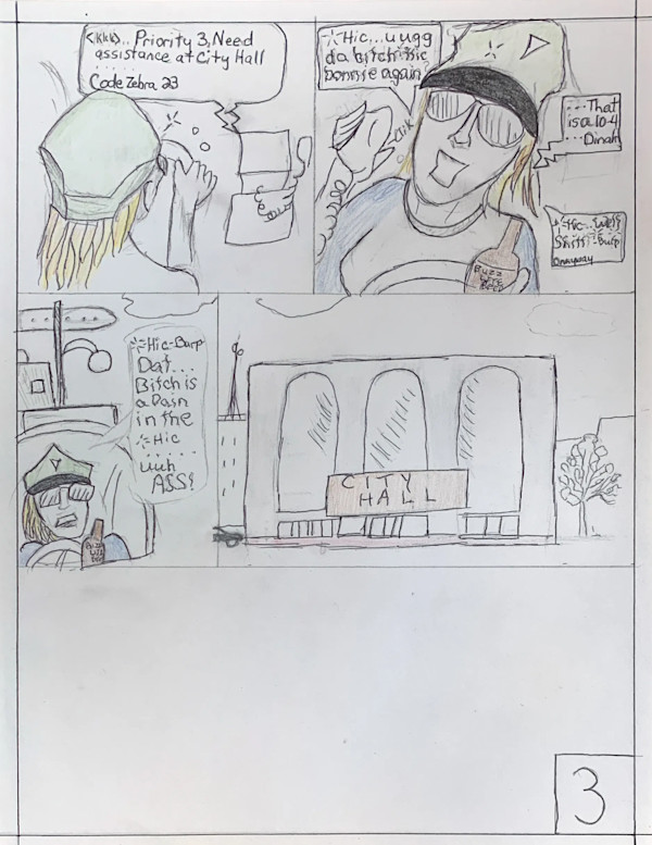 Dinah the Cop Storyboard p.3 by Ted 'Wizdom' Snider