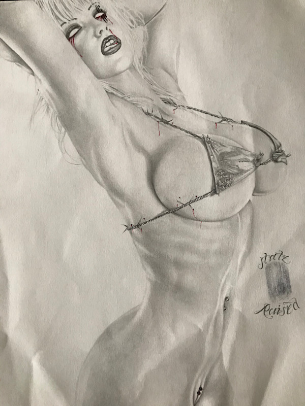 Woman With Spiky Triangular Bra by Daniel Martinez
