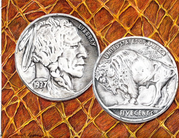 Buffalo Nickel by Rick Alvin Spooner