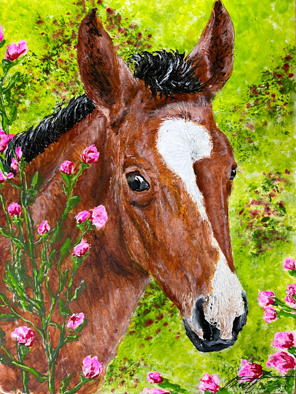 Colt with Flowers by J. Scott