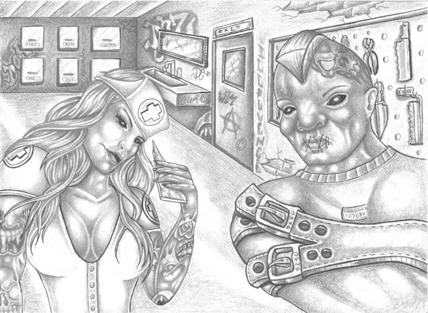 Asylum Nurse by DC an ILL-FIENCED Art Creation