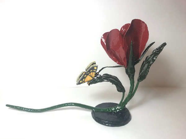 Butterfly and Rose by Charles Finney
