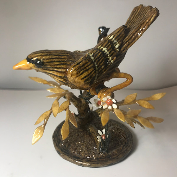 Sparrow in the Flower Tree by Charles Finney