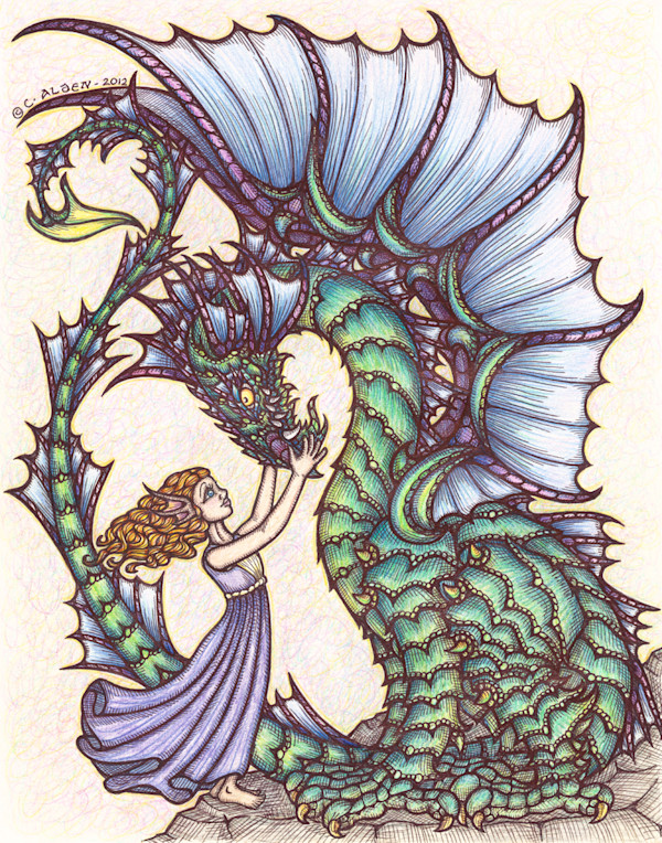 Girl with Dragon by Carole Alden