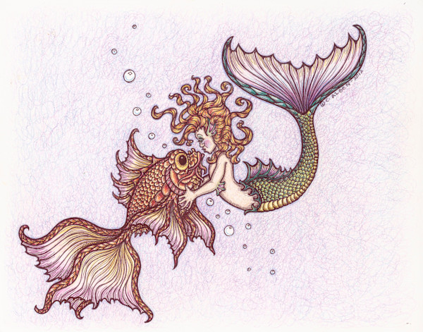 Mermaid and Fish by Carole Alden