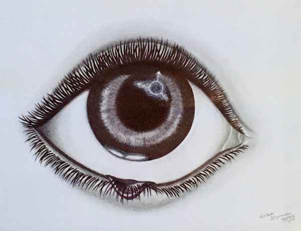 The eye with the LGBTQ symbol in the gleam of it by E.A. Davis