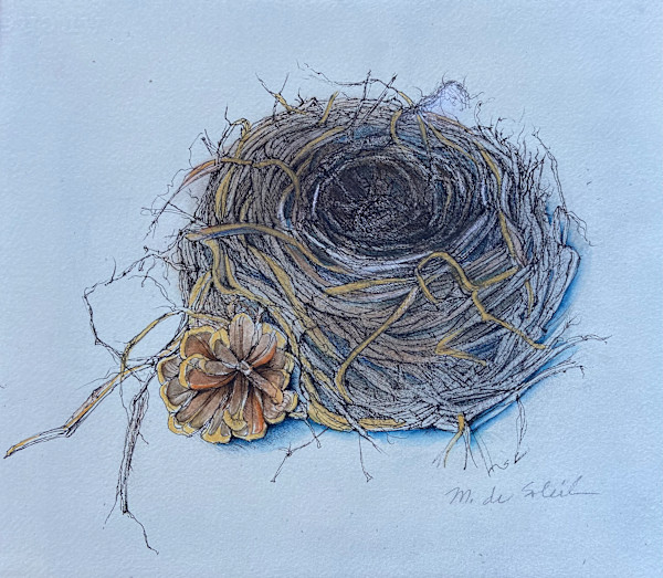 Nest with Pine Cone by Margarete de Soleil