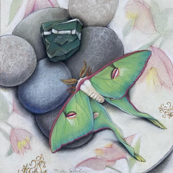 Mutable Stones with Luna Moth II by Margarete de Soleil