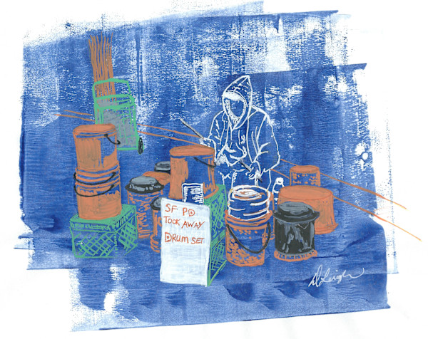 Sounds of San Francisco - FIDI Drummer by Dawn Leigh