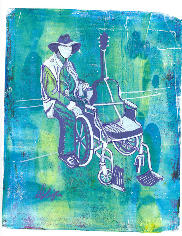 Sounds of San Francisco - SOMA Resting Guitar by Dawn Leigh