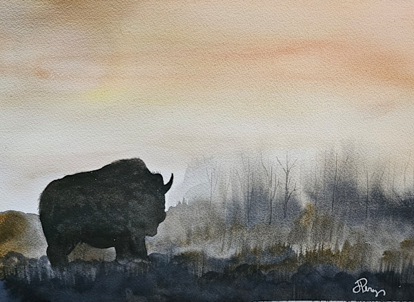 Bison in the Sage by Jeanette Perez