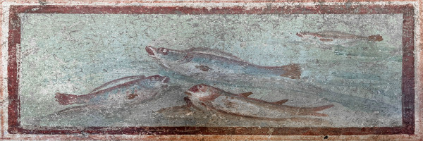 Pompeii Fish Fresco 2 by Ellen Gaube