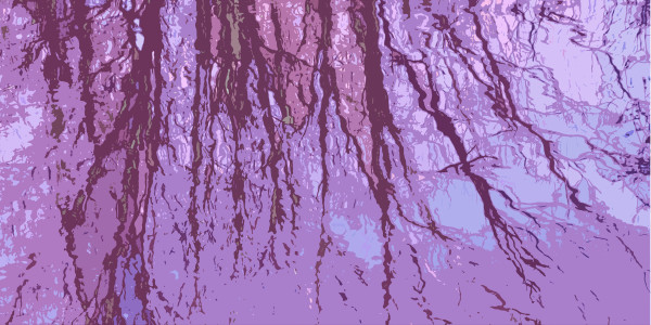 Red Violet Trees Abstract by Ellen Gaube