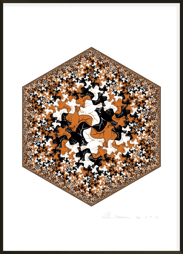 Hexagonal Limit - Bat Fractal I 3/8 by Richard Hassell