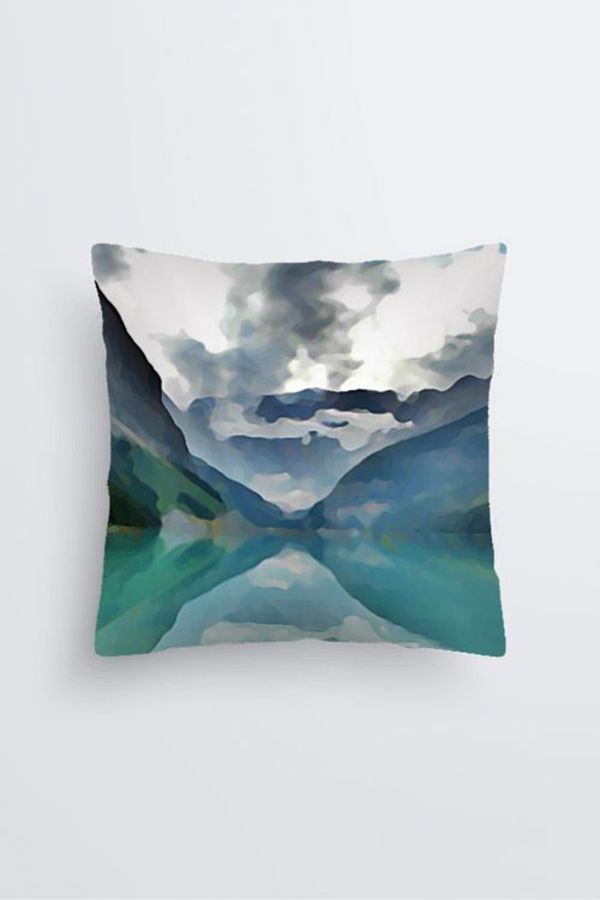 Lake Louise - Pablo Pillow in Scuba knit #3 by Carol Gordon
