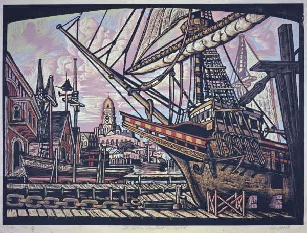 Mayflower II on the Ways - FRAMED 2/14 by Don Gorvett