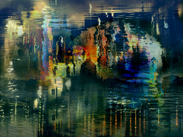 Venice Underwater City at Night 3/200 by Elaine Pratt