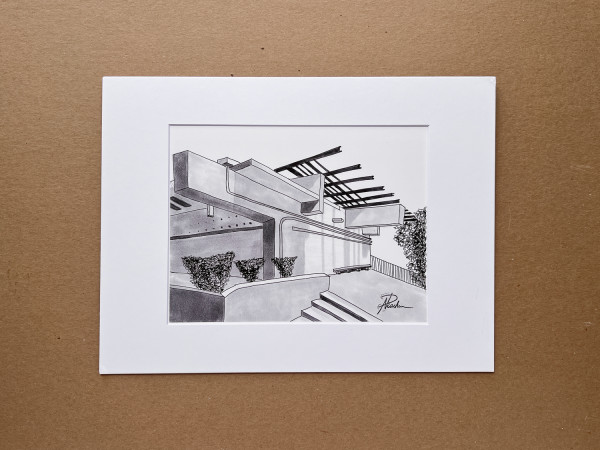 Brutal architecture sketches/ Glen Park BART Station, San Francisco 1/10 by Natalia Drachinskaya