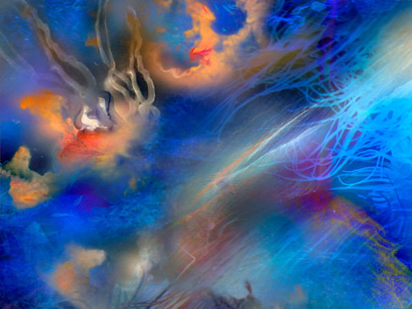 Blue Dive Print 3/200 by Elaine Pratt