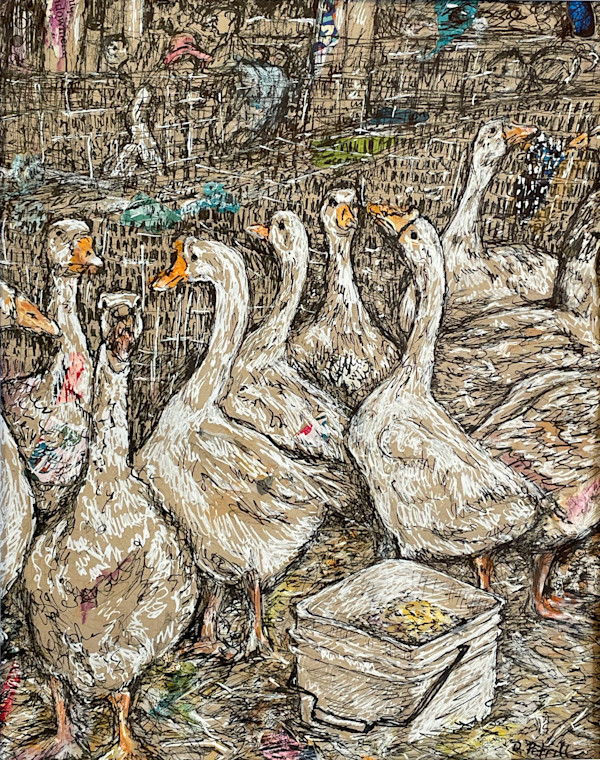 Blue Ribbon Gander #1 by Dawn Petrill