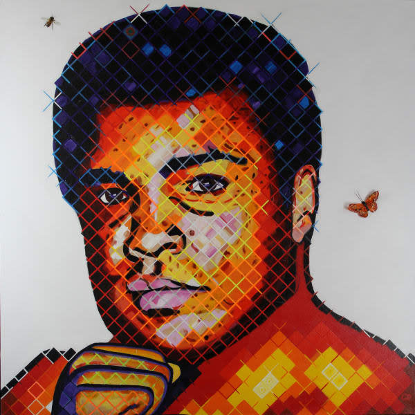 FLOATS LIKE A BUTTERFLY. STINGS LIKE A BEE. Proof 1 by Curtis Dickman