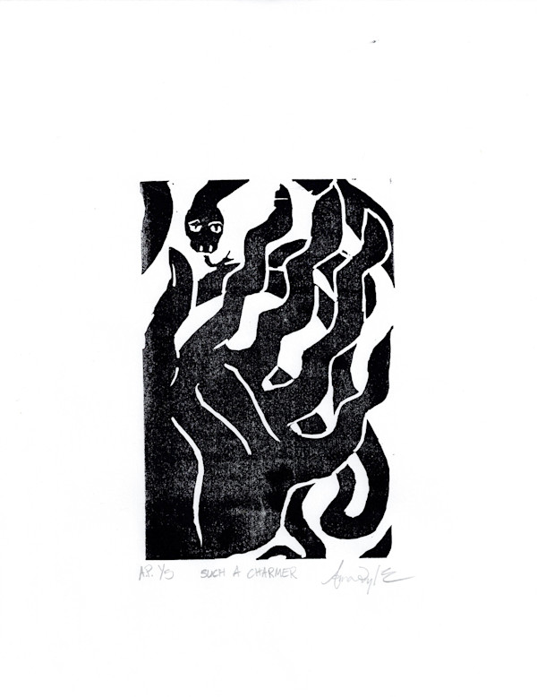 Block Print, 'Such A Charmer' Proof 5 by Anna